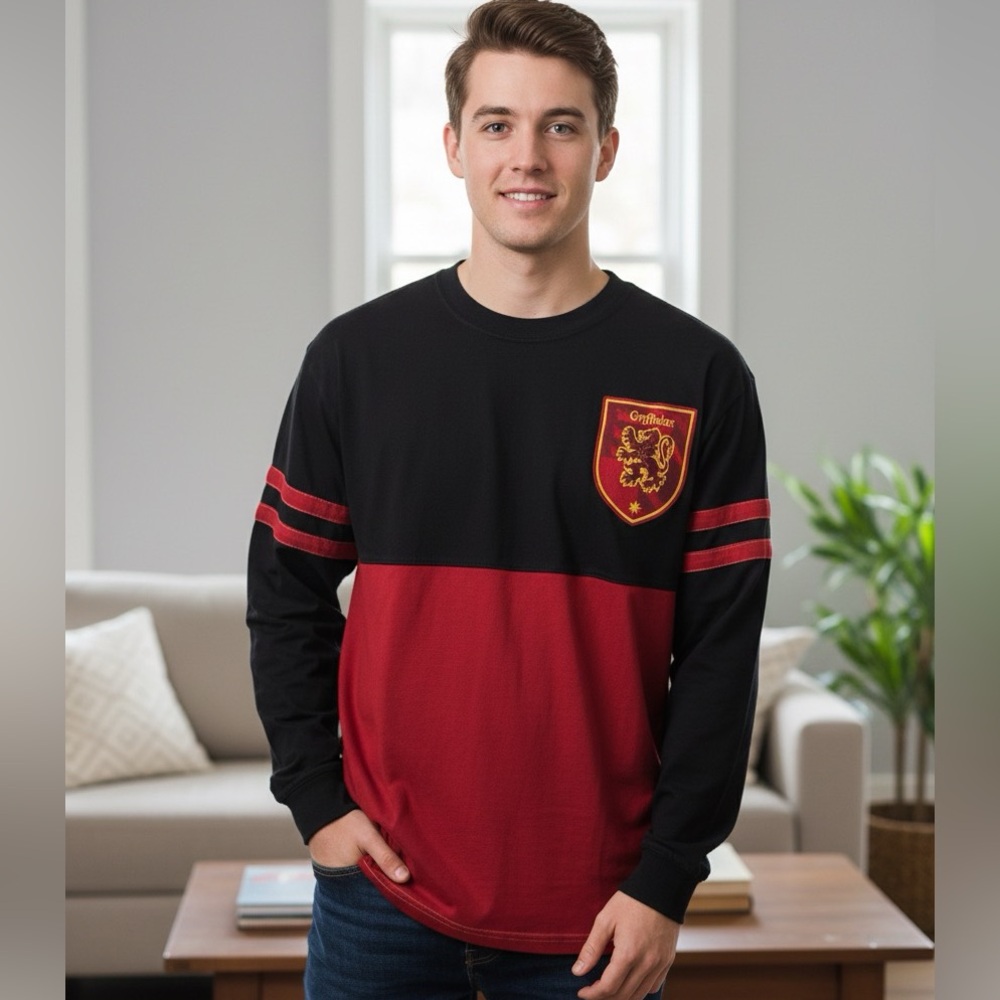 Gryffindor Black and Red Long Sleeve Men's Shirt